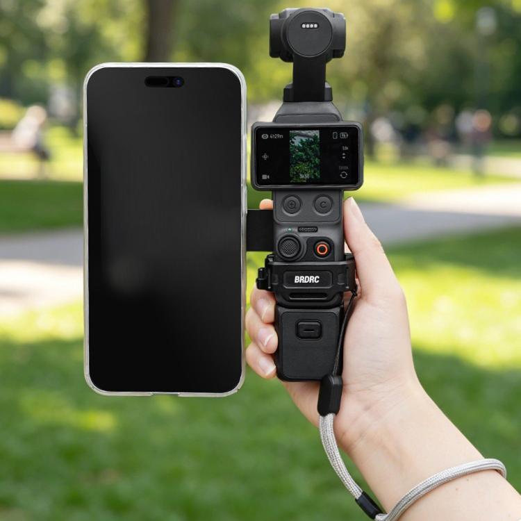 For DJI Osmo Pocket 4 / 4P / 3 BRDRC Teleprompter Magnetic Holder Cold Shoe Extender Phone Clip