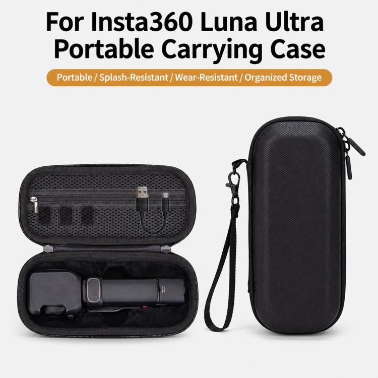 For Insta360 Luna Ultra Portable Carrying Case Hard EVA Travel Storage Bag with Carabiner