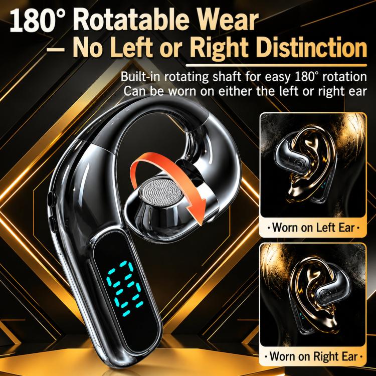 P80 Open Ear Bluetooth Earphone Rotatable Wireless Business Earphone With LED Power Display, P80