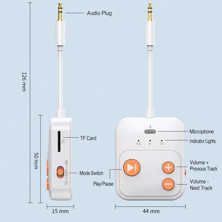 2-In-1 Bluetooth Receiver/Transmitter TF Card Music Player Adapter, A26