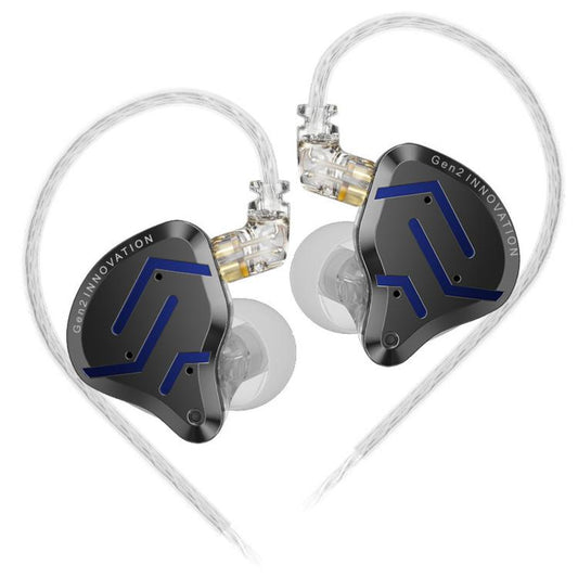 KZ-ZSN PRO 2 Hybrid Dynamic + Balanced Armature In-Ear 1.2m Wired Earphones Stage Vocals Music Gaming Hi-Fi Earbuds, Blue Black Standard, Blue Black With Mic, Silver Standard, Silver With Mic, Gold Standard, Gold With Mic