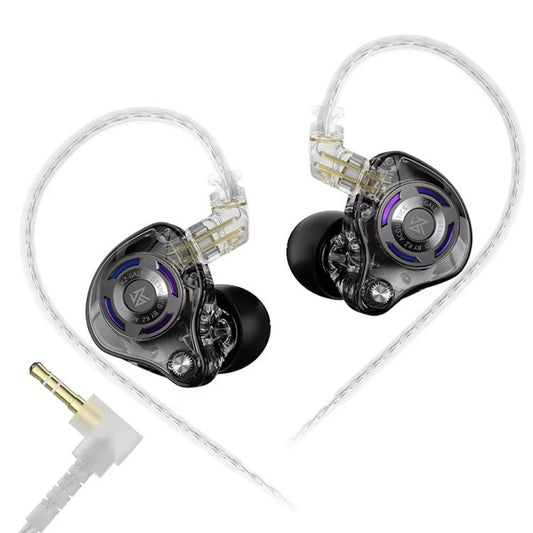 KZ-Gale HiFi 1.2 m Wired Game Earphones, Black Standard 3.5mm, Black With Mic 3.5mm, White Standard 3.5mm, White With Mic 3.5mm, Black M2 Cable Sound Card Type-C, White M2 Cable Sound Card Type-C