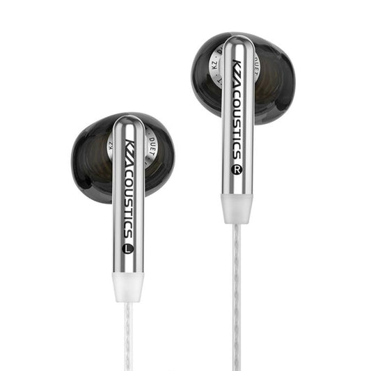 KZ-Duet Quad-core Dual Dynamic Driver 1.2m Wired Earphones, Black Standard 3.5mm, Black With Mic 3.5mm, White With Mic 3.5mm, Black Type-C Sound Card