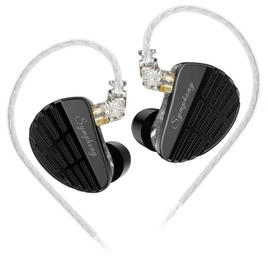 KZ-Symphony Planar-Dynamic Hybrid In-Ear 1.2m Wired Earphones HiFi Stage Monitoring Earphones, Standard, With Mic