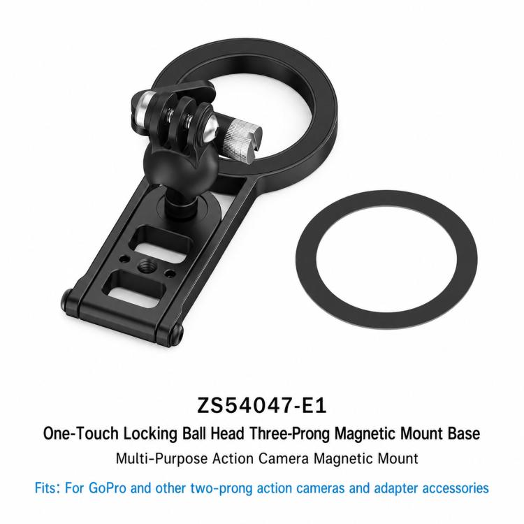 Magnetic Action Camera Mount Base, Universal 2-Prong Ball Joint, For Insta360 GO 3/3S Quick Release, For GoPro 13 Quick Release, For DJI Action 5 Pro/4/3/2 Quick Release, For 1/4inch Screw Hole Camera, Universal 17mm Ball Joint                         ...