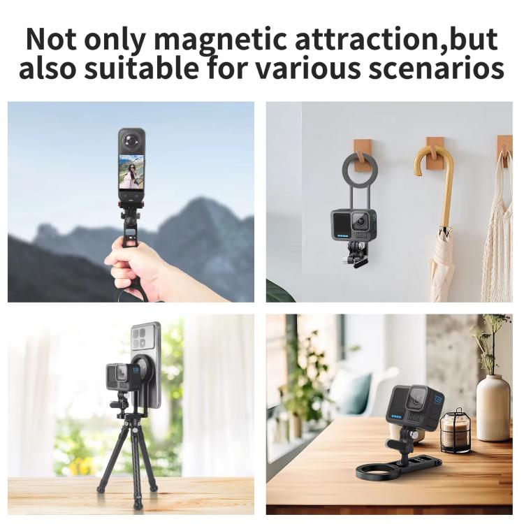 Magnetic Action Camera Mount Base, Universal 2-Prong Ball Joint, For Insta360 GO 3/3S Quick Release, For GoPro 13 Quick Release, For DJI Action 5 Pro/4/3/2 Quick Release, For 1/4inch Screw Hole Camera, Universal 17mm Ball Joint                         ...