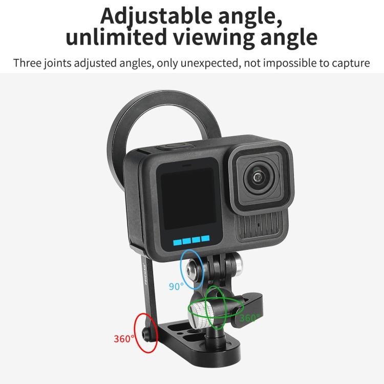 Magnetic Action Camera Mount Base, Universal 2-Prong Ball Joint, For Insta360 GO 3/3S Quick Release, For GoPro 13 Quick Release, For DJI Action 5 Pro/4/3/2 Quick Release, For 1/4inch Screw Hole Camera, Universal 17mm Ball Joint                         ...