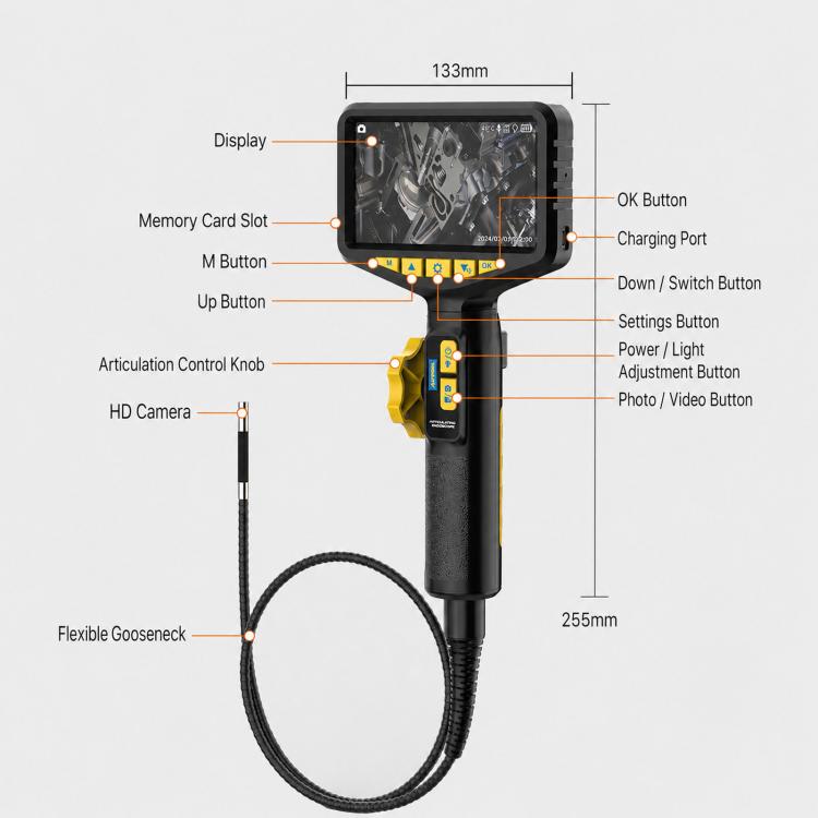 AUTOOL SVB305 1080P High Definition Visual Endoscope Deposit Inspection Tool For Auto Engine Maintenance, SVB305