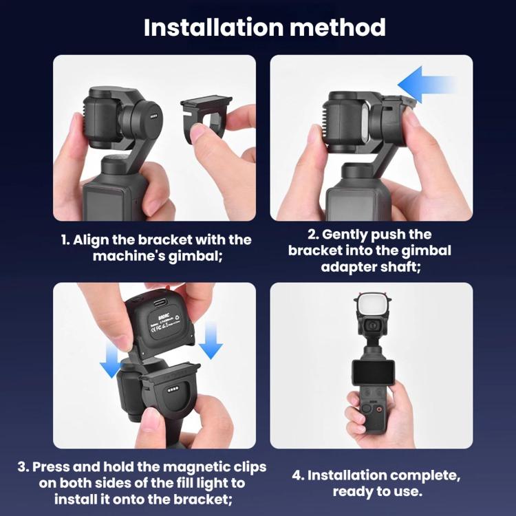 BRDRC Handheld Monster Fill Light, For DJI Osmo Pocket 4 / 4P, For DJI Osmo Pocket 3