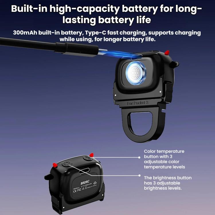 BRDRC Handheld Monster Fill Light, For DJI Osmo Pocket 4 / 4P, For DJI Osmo Pocket 3