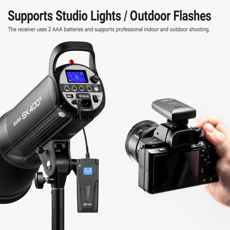 Godox RT16 Flash Trigger Studio Light Photography Light DSLR Camera Remote Control Wireless Sync Trigger, Transmitter, Receiver, Transmitter+Receiver, Transmitter+2 Receiver, Transmitter+3 Receiver