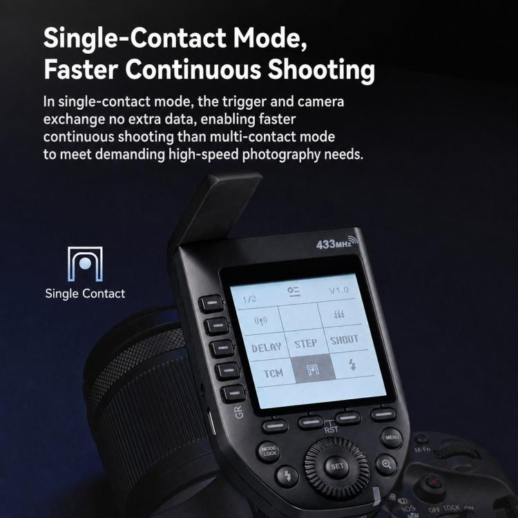 2-Piece Set High-Speed Trigger System DSLR Hot Shoe Flash Transmitter+Receiver, Godox FT433 C For Canon Version, Godox FT433 N Nikon Version, Godox FT433 S Sony Version