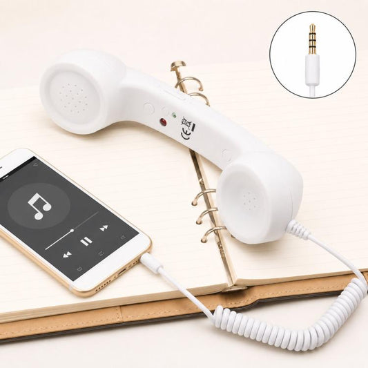 3.5mm Retro Telephone Handset Cell Phone Receiver with Vol Control & Mic