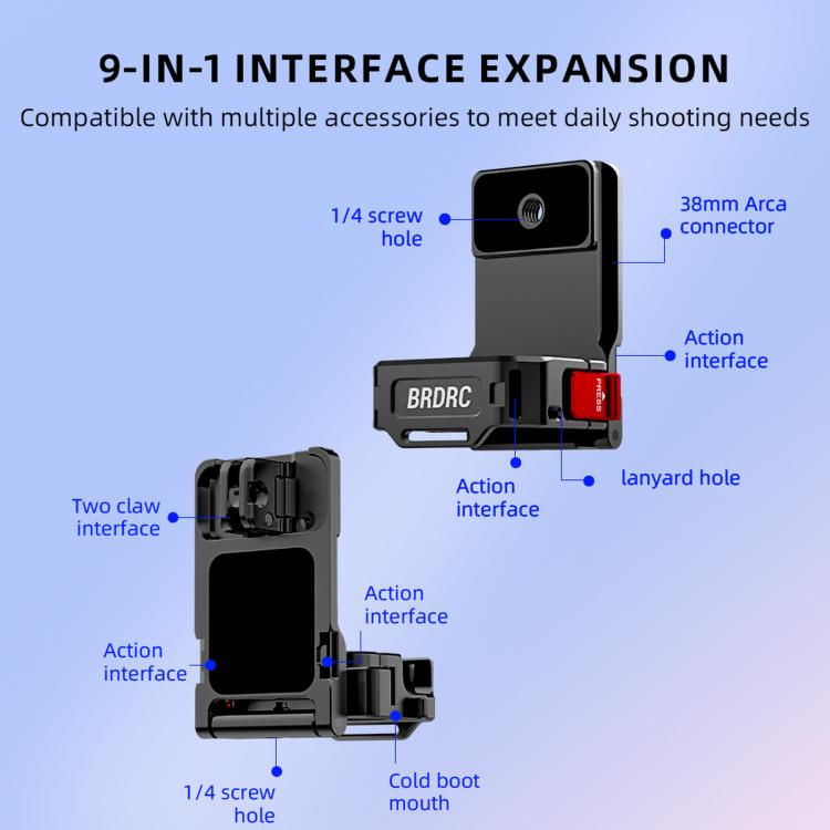For DJI Osmo Pocket 4P / 4 / 3 BRDRC Multi-functional Magnetic Expansion Dock