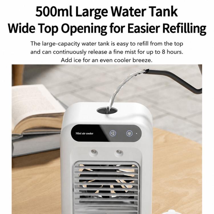 Mini Household Air Cooler, Desktop Cooling Fan With Mist Spray & Humidification Function, L7