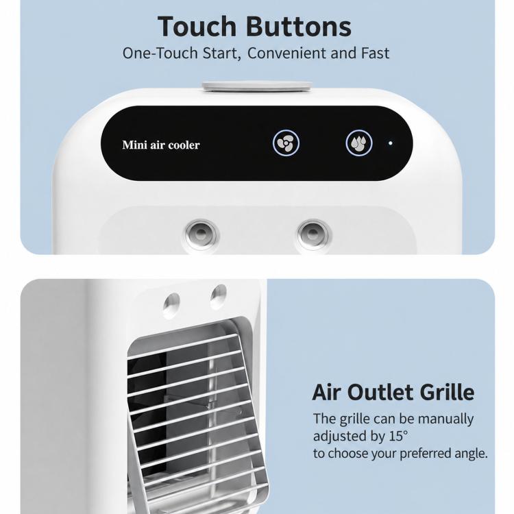 Mini Household Air Cooler, Desktop Cooling Fan With Mist Spray & Humidification Function, L7