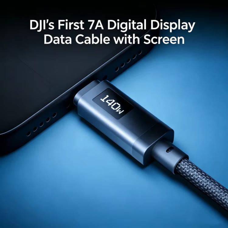 Original 7A USB-C Digital Display Cable For DJI Power 140W GaN Charger, 1m, 1.8m
