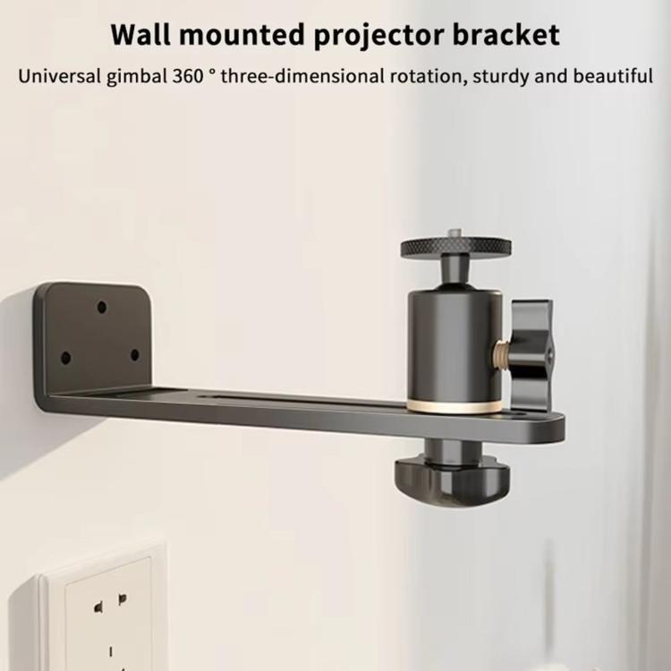 Projector Wall Mount Bracket With 1/4 inch Screw 360 Adjustable Slide Rail Bedside Stand