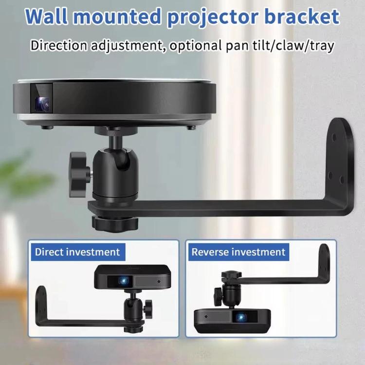 Projector Wall Mount Bracket With 1/4 inch Screw 360 Adjustable Slide Rail Bedside Stand
