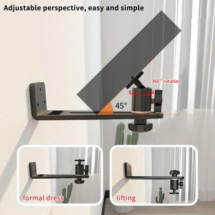 Projector Wall Mount Bracket With 1/4 inch Screw 360 Adjustable Slide Rail Bedside Stand