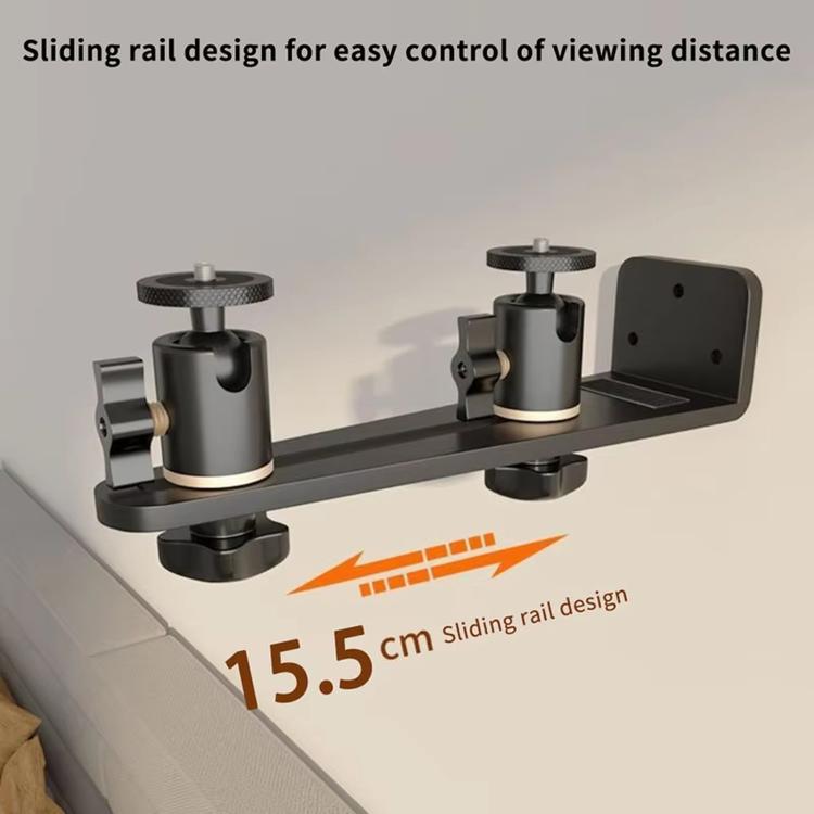 Projector Wall Mount Bracket With 1/4 inch Screw 360 Adjustable Slide Rail Bedside Stand
