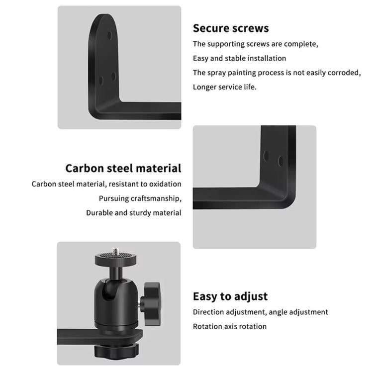 Projector Wall Mount Bracket With 1/4 inch Screw 360 Adjustable Slide Rail Bedside Stand