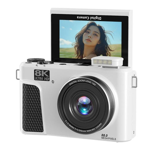8K Digital Camera With 3.0 Inch IPS Screen 18X Zoom Auto Focus WiFi Micro Camera, White No Memory Card, Black No Memory Card, Pink No Memory Card, White 32GB Memory Card+USB Card Reader, Black 32GB Memory Card+USB Card Reader                           ...
