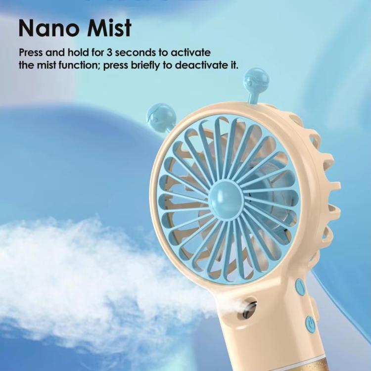 Snail Shaped Handheld Mist Fan Hydrating Portable Rechargeable Mini Fan