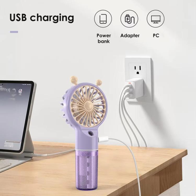 Snail Shaped Handheld Mist Fan Hydrating Portable Rechargeable Mini Fan