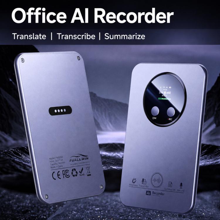 FW922H AI Smart Card Voice Recorder For Office Meetings 152 Languages Recognition Magnetic Suction Audio Recorder, FW922H
