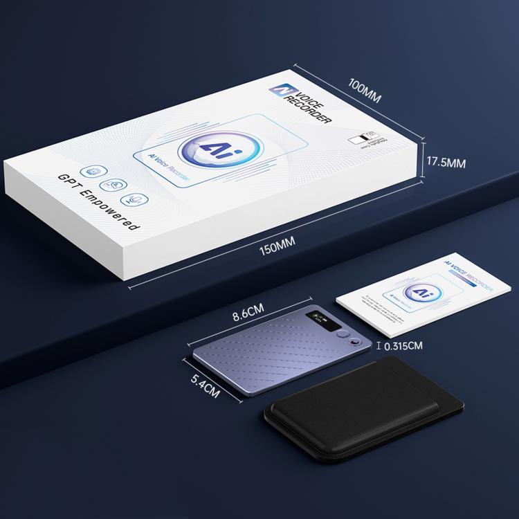 FW920DLT Ultra-Thin Portable Card Voice Recorder AI Text Transcription & Intelligent Summary Audio Recorder, FW920DLT