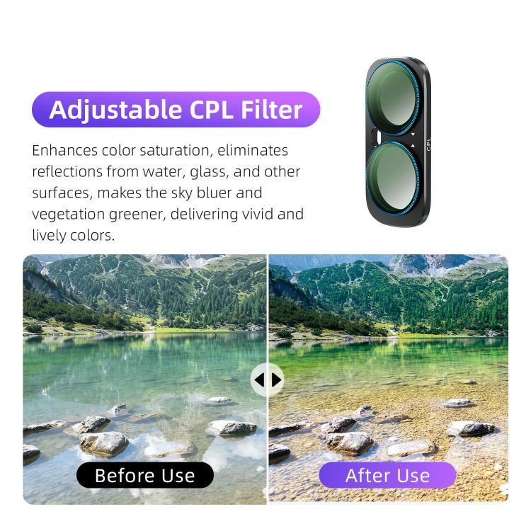 For Insta360 Luna Ultra aMagisn Magnetic Lens Filter, Adj CPL/UV/Black Mist/VND2-32/LPR, Adj CPL/UV/Black Mist/VND2-32, Adj CPL/VND2-32, ND8/16/32/64/128, Adjustable CPL Filter, 1/4 Black Diffusion, LPR, VND2-32, ND8, ND16, ND32, ND64, ND128, 6-Point Star