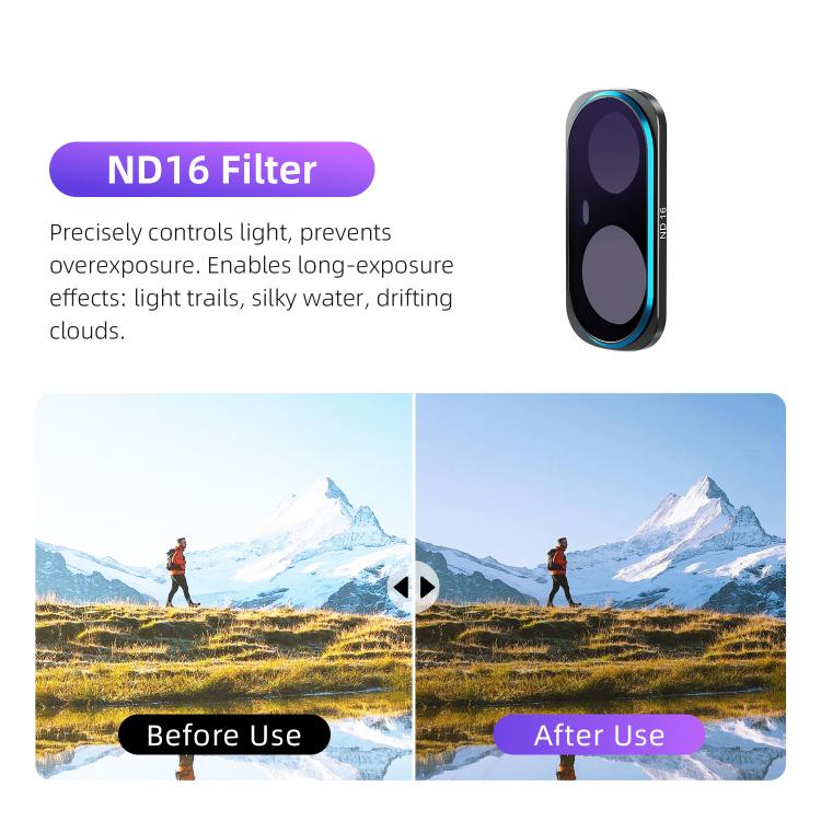 For Insta360 Luna Ultra aMagisn Magnetic Lens Filter, Adj CPL/UV/Black Mist/VND2-32/LPR, Adj CPL/UV/Black Mist/VND2-32, Adj CPL/VND2-32, ND8/16/32/64/128, Adjustable CPL Filter, 1/4 Black Diffusion, LPR, VND2-32, ND8, ND16, ND32, ND64, ND128, 6-Point Star