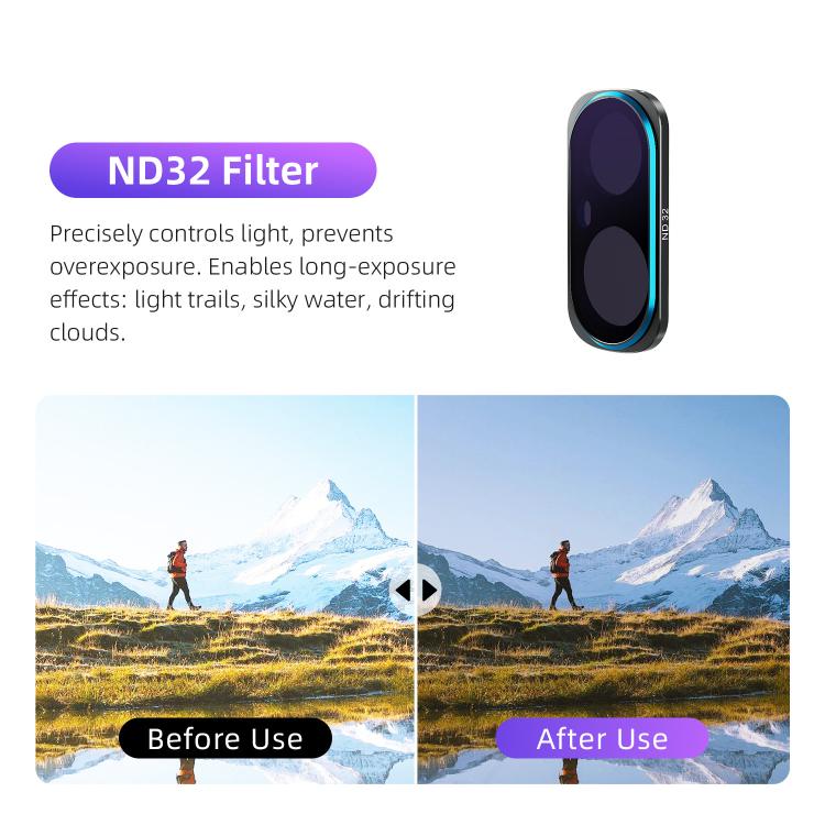 For Insta360 Luna Ultra aMagisn Magnetic Lens Filter, Adj CPL/UV/Black Mist/VND2-32/LPR, Adj CPL/UV/Black Mist/VND2-32, Adj CPL/VND2-32, ND8/16/32/64/128, Adjustable CPL Filter, 1/4 Black Diffusion, LPR, VND2-32, ND8, ND16, ND32, ND64, ND128, 6-Point Star