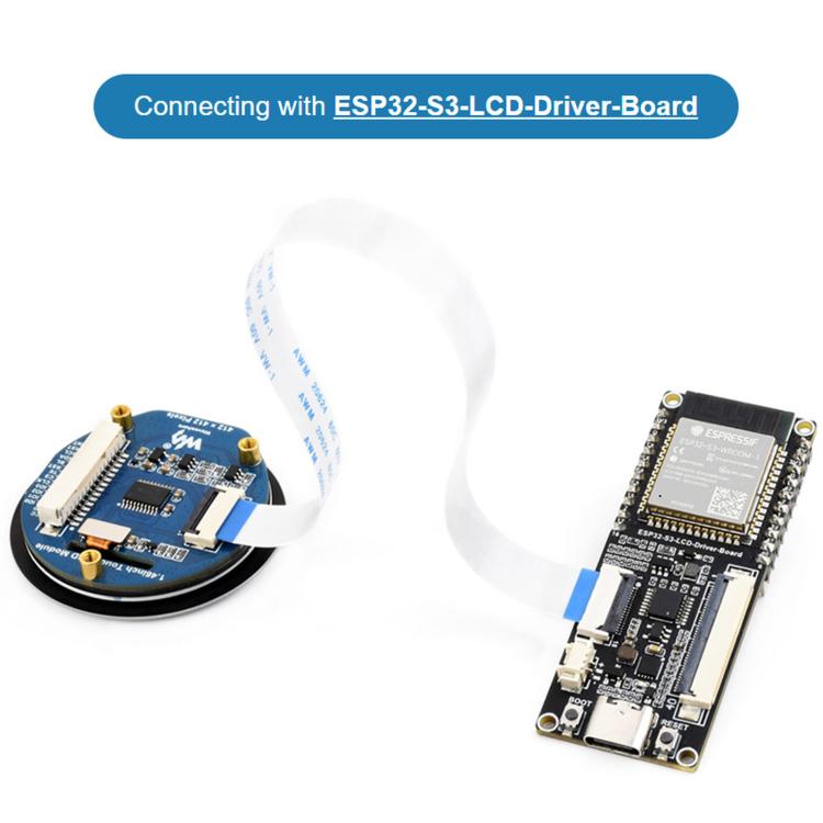 Waveshare 1.46inch Touch LCD Display Module 412 × 412 Resolution, 16.7M Color, QSPI And I2C Communication Interfaces, 34955
