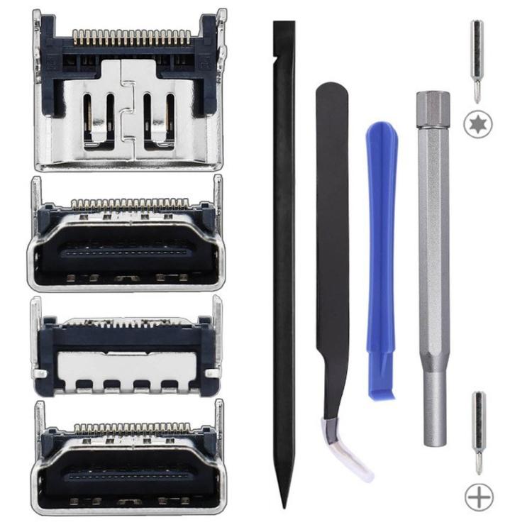 For PS5 Console 4-Piece HDMI Sockets With T8 Screwdriver And Pry Repair Tools Set