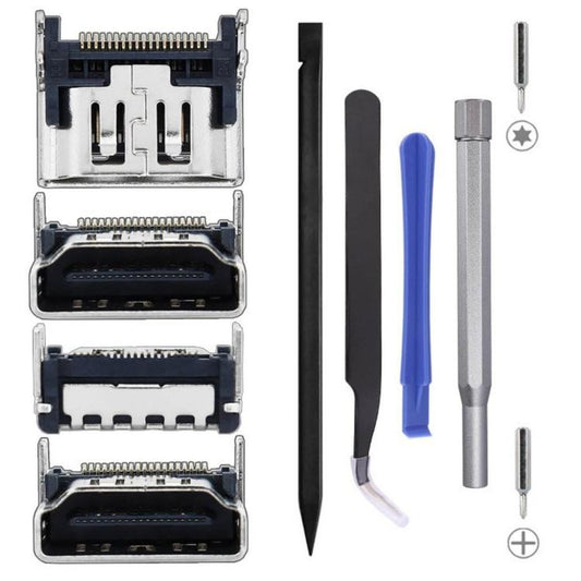 For PS5 Console 4-Piece HDMI Sockets With T8 Screwdriver And Pry Repair Tools Set