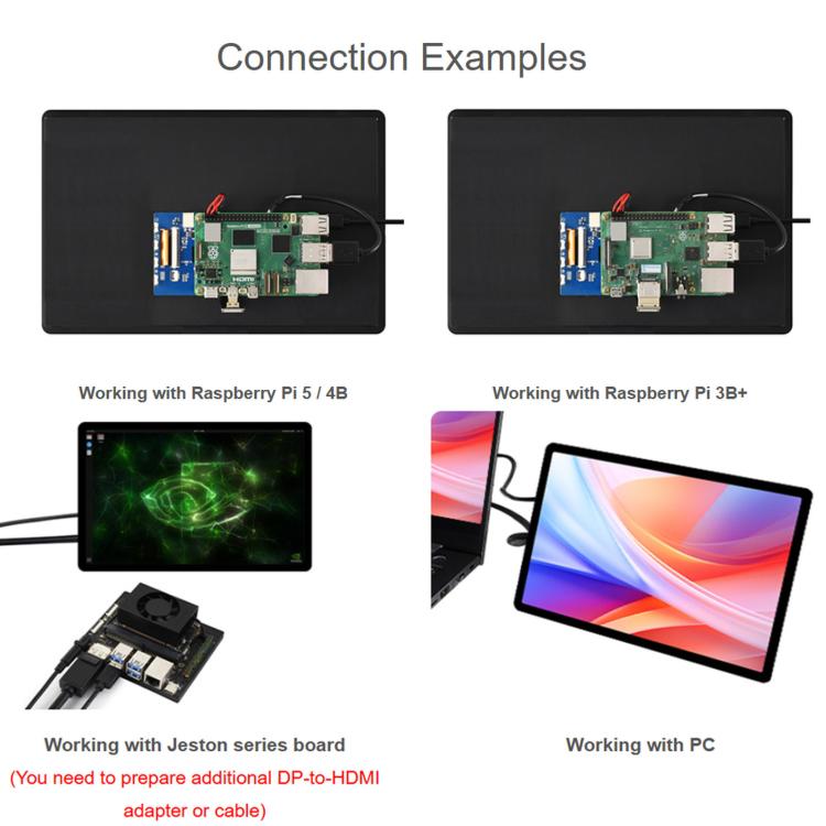 Waveshare 11EP-CAPLCD 11inch Capacitive Touch Display 1920×1200 Resolution, 10-Point Touch, EU Plug, UK Plug, US Plug