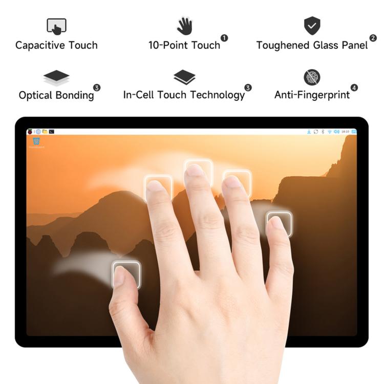 Waveshare 11EP-CAPLCD 11inch Capacitive Touch Display 1920×1200 Resolution, 10-Point Touch, EU Plug, UK Plug, US Plug