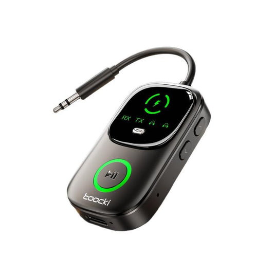 Toocki 2-in-1 Bluetooth 5.4 Transmitter Receiver AUX 3.5mm Wireless Audio Adapter with Power Display, BT-05
