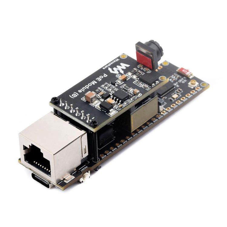 WAVESHARE ESP32-S3 ETH Development Board, 10/100Mbps RJ45 Ethernet Port, Wi-Fi & Bluetooth Support, 240MHz Dual Core Processor, Single Board No Soldered Pin Header, Mainboard+OV5640 Camera No Soldered Pin Header                                         ...