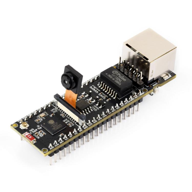 WAVESHARE ESP32-S3 ETH Development Board, 10/100Mbps RJ45 Ethernet Port, Wi-Fi & Bluetooth Support, 240MHz Dual Core Processor, Single Board No Soldered Pin Header, Mainboard+OV5640 Camera No Soldered Pin Header                                         ...