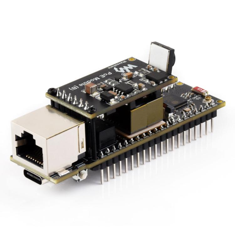 WAVESHARE ESP32-S3 ETH Development Board, 10/100Mbps RJ45 Ethernet Port, Wi-Fi & Bluetooth Support, 240MHz Dual Core Processor, Single Board No Soldered Pin Header, Mainboard+OV5640 Camera No Soldered Pin Header                                         ...