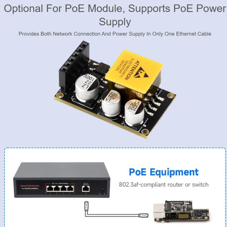 WAVESHARE ESP32-S3 ETH Development Board, 10/100Mbps RJ45 Ethernet Port, Wi-Fi & Bluetooth Support, 240MHz Dual Core Processor, Single Board No Soldered Pin Header, Mainboard+OV5640 Camera No Soldered Pin Header                                         ...