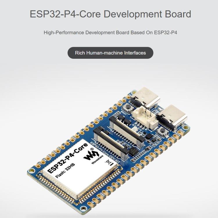 WAVESHARE ESP32-P4-Core Development Board, Equipped With RISC-V 32-Bit Dual-Core And Single-Core Processors, Supports USB OTG 2.0 HS, With Soldered Pin Header, No Soldered Pin Header