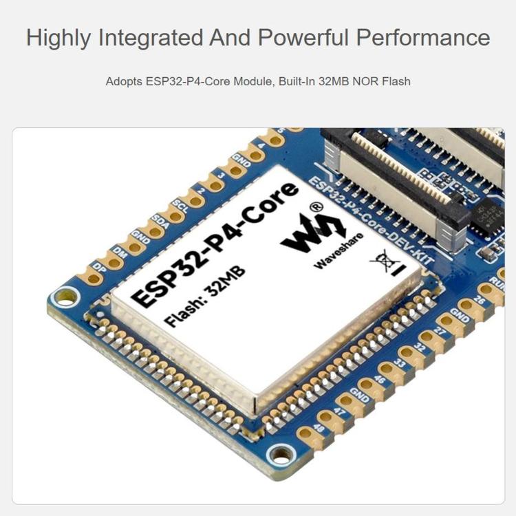 WAVESHARE ESP32-P4-Core Development Board, Equipped With RISC-V 32-Bit Dual-Core And Single-Core Processors, Supports USB OTG 2.0 HS, With Soldered Pin Header, No Soldered Pin Header