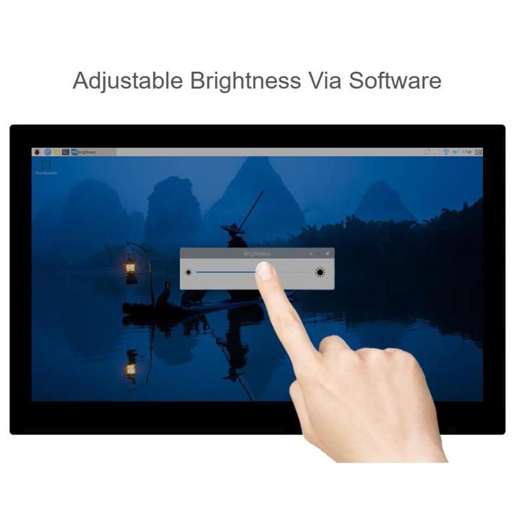 WAVESHARE 13.3 inch High Resolution DSI Capacitive Touch Display, 1920 × 1080, IPS, Toughened Glass Panel, DSI Interface, 10-Point Touch, Without Back Panel, With Back Panel