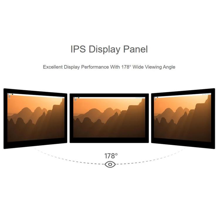 WAVESHARE 13.3 inch High Resolution DSI Capacitive Touch Display, 1920 × 1080, IPS, Toughened Glass Panel, DSI Interface, 10-Point Touch, Without Back Panel, With Back Panel