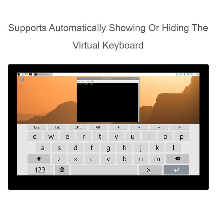 WAVESHARE 13.3 inch High Resolution DSI Capacitive Touch Display, 1920 × 1080, IPS, Toughened Glass Panel, DSI Interface, 10-Point Touch, Without Back Panel, With Back Panel