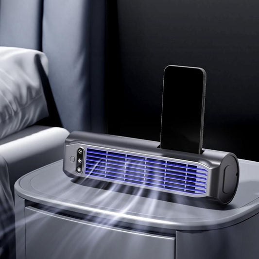 E7 Digital Display Desktop Tower Fan For Home Punch-Free Wall Mount & Table Fan With Phone Holder